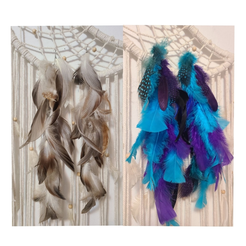 Bohemian Feather Earrings Set